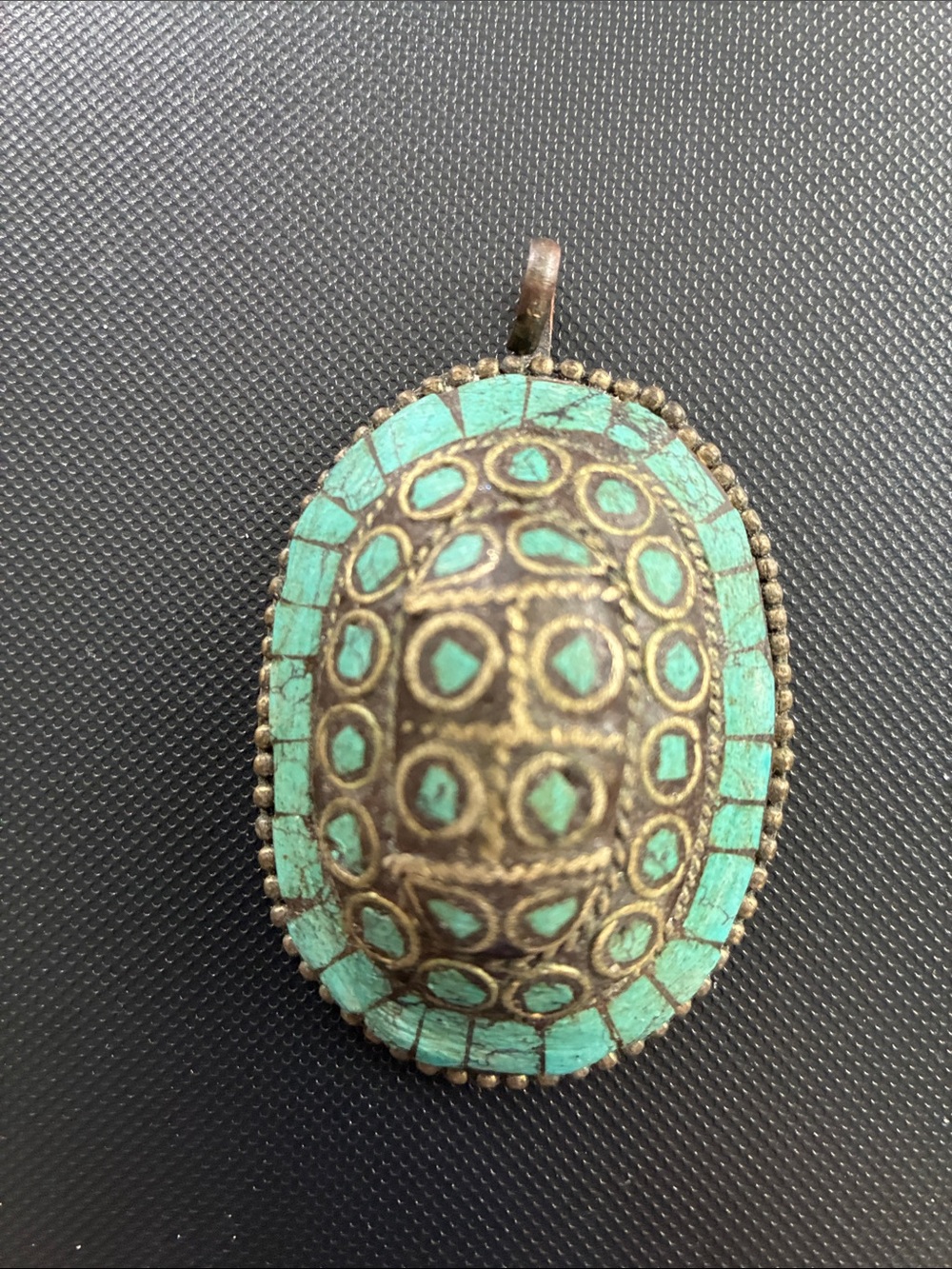 264 Turquoise Mosaic Amulet Pendant for Necklace